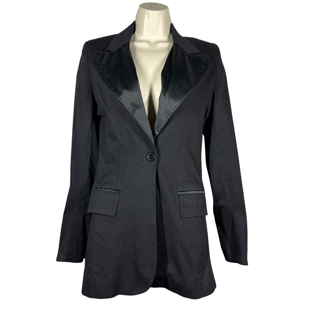 Paula Cahen D'anvers Blazer Tuxedo Jacket Formal Black Classic - 3